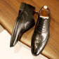 Men's Leather Brogue Oxford Shoes with Rubber Sole