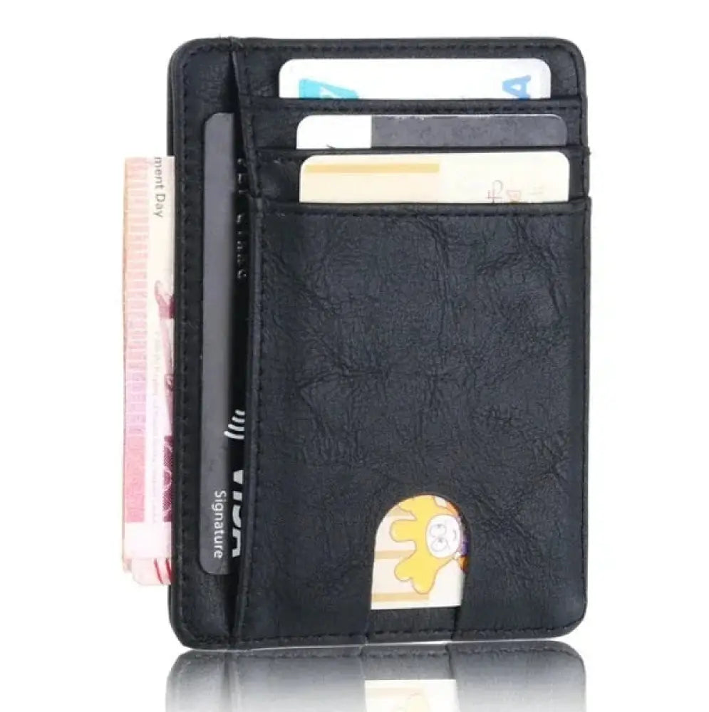 Men's Slim Rfid Blocking Textured Leather Wallet