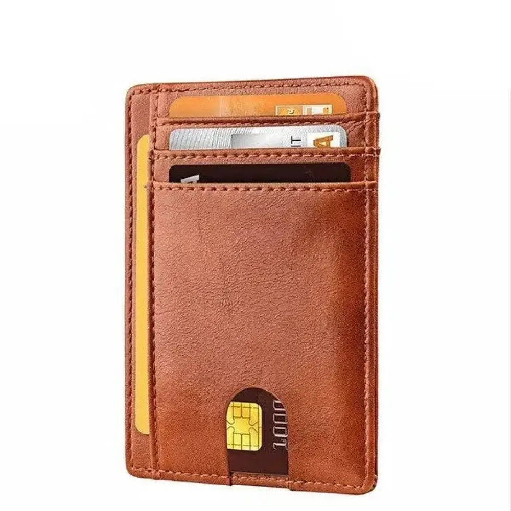 Men's Slim Rfid Blocking Textured Leather Wallet