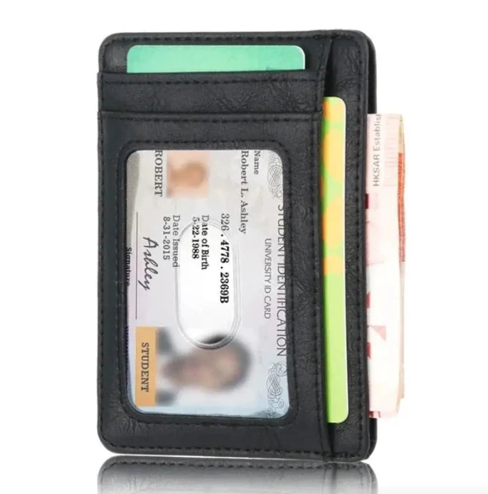 Men's Slim Rfid Blocking Textured Leather Wallet
