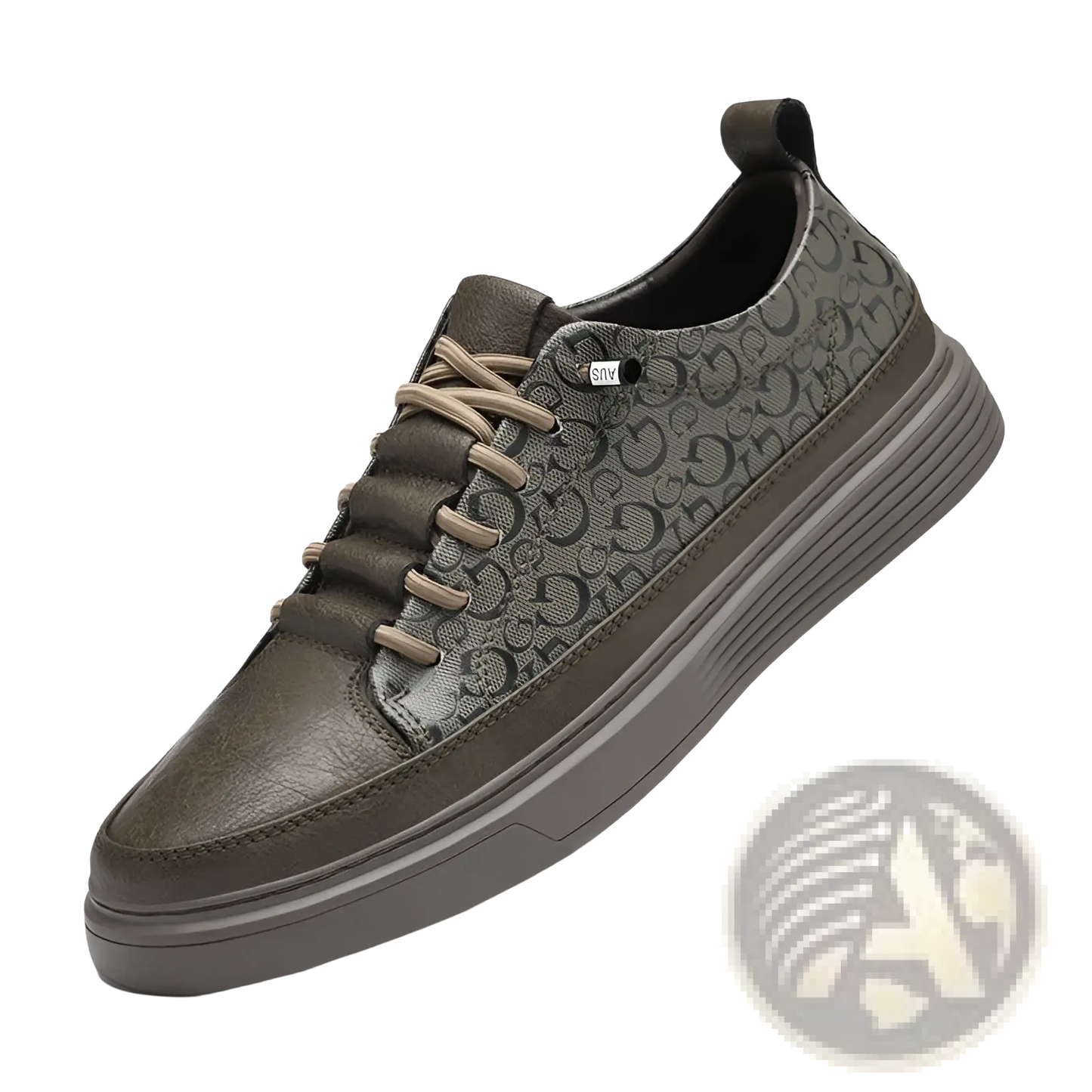 Men's Leather Sneakers no Tie Casual Chunky Sole