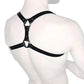 Men's Adjustable Black Leather Shoulder Strap with Silver Studs