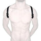 Men's Adjustable Black Leather Shoulder Strap with Silver Studs