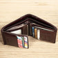 Men's Brown Leather Tri-fold Wallet with Id Window