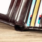 Men's Brown Leather Tri-fold Wallet with Id Window
