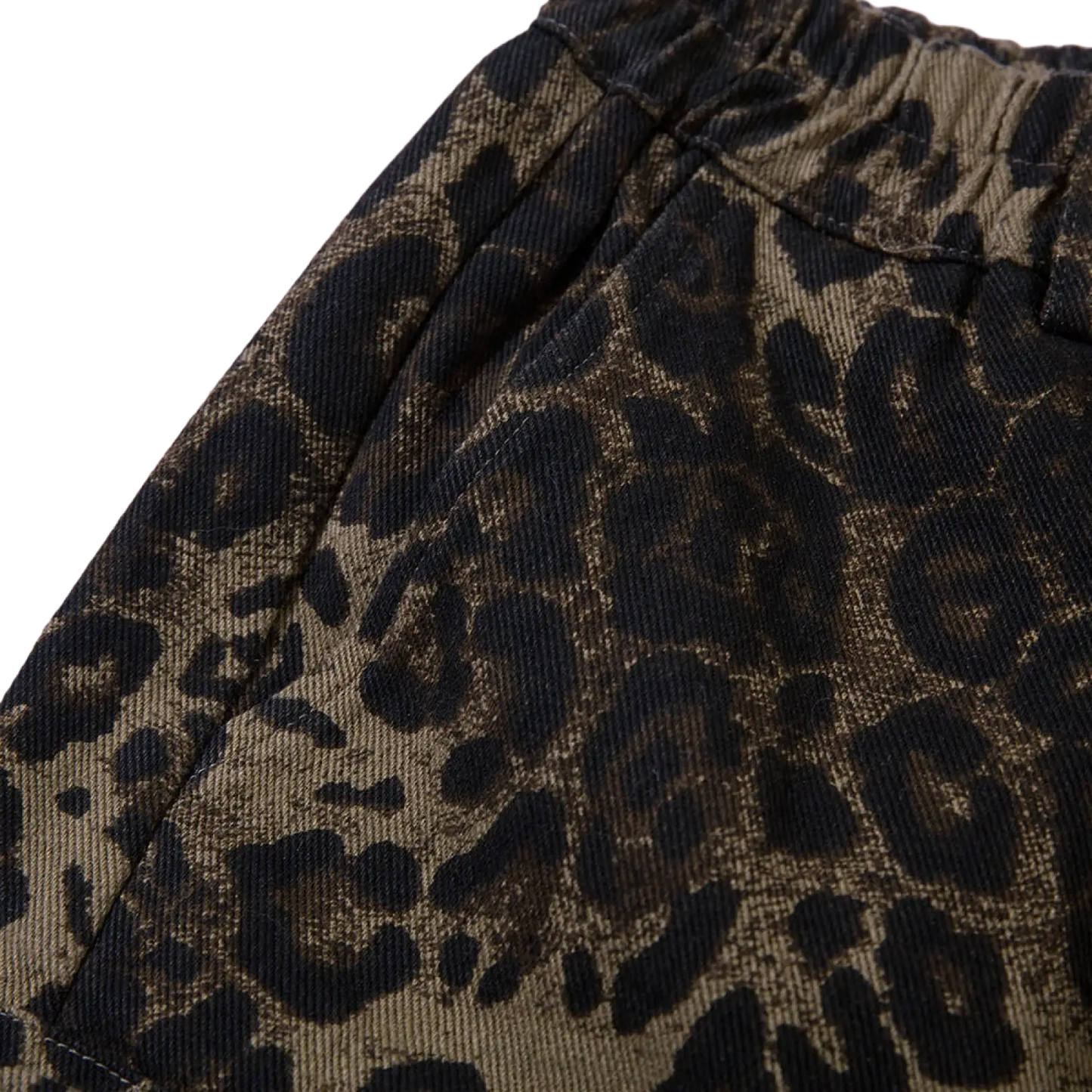 Men's Leopard Print Denim and Cargo Workwear Shorts