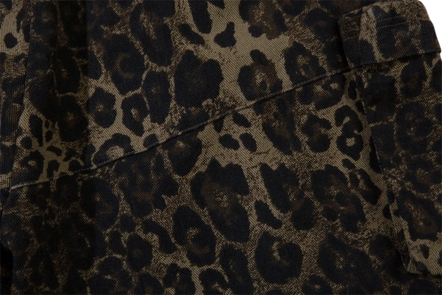 Men's Leopard Print Denim and Cargo Workwear Shorts