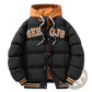 Men's Letter Print Hooded Puffer Jacket