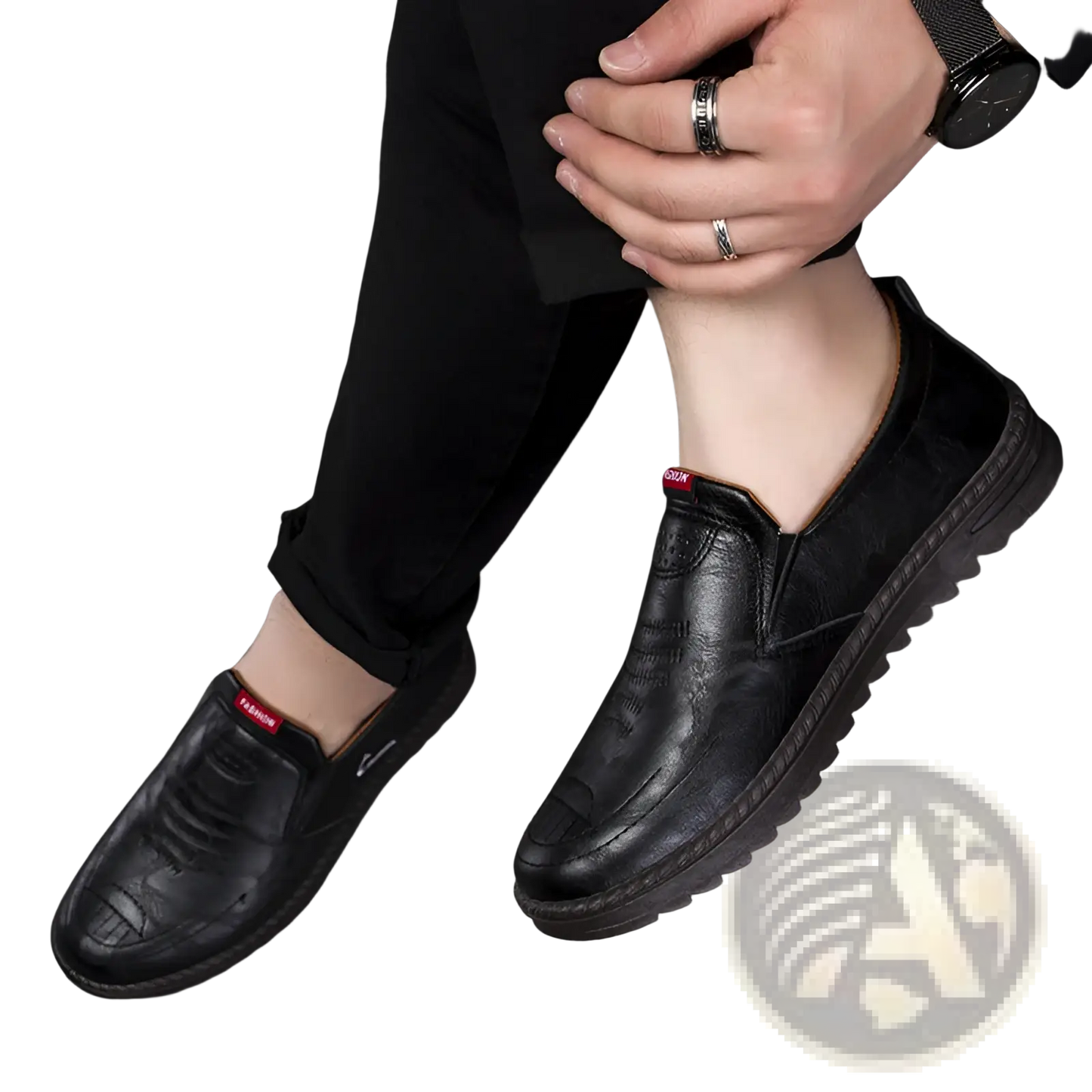 Men's Lightweight Breathable Faux Leather Slip on Shoes
