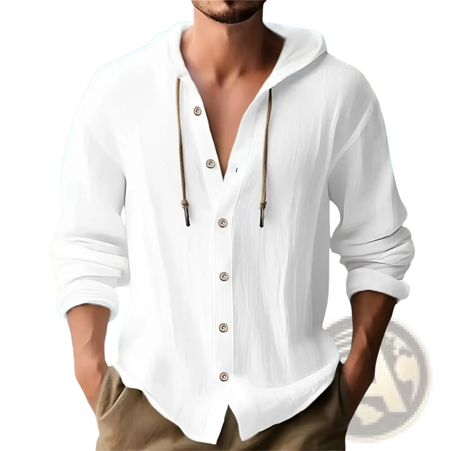 Men's Lightweight Hooded Button Up Cardigan Shirt