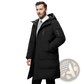 Men's Long Quilted Hooded Down Winter Jacket