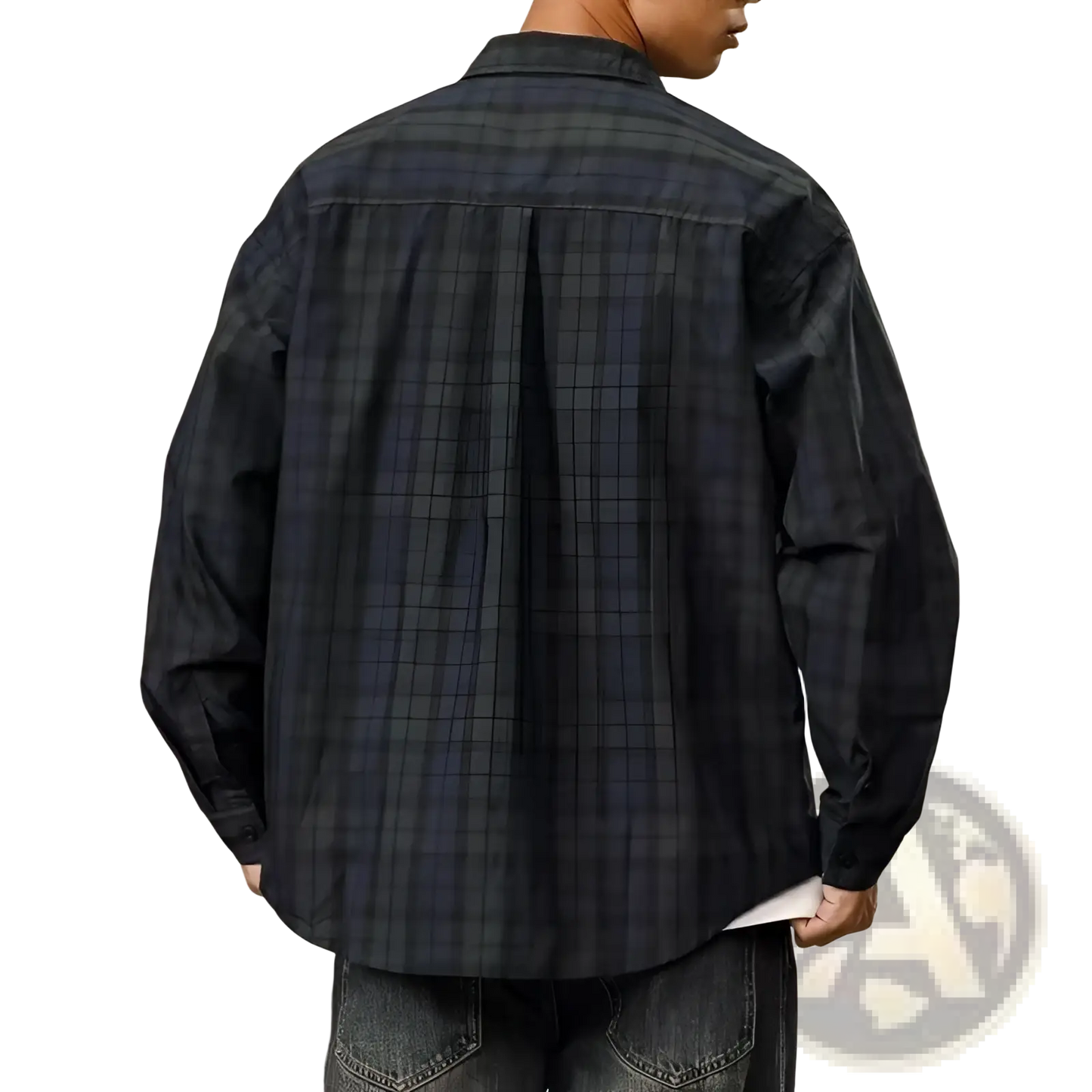 Men's Loose Fit Retro Plaid Long Sleeve Button Up Shirt