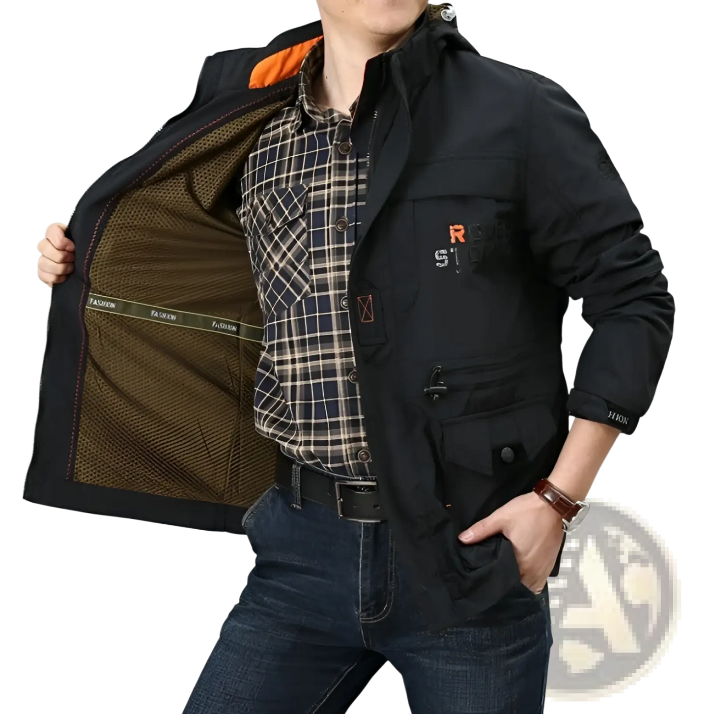 Men's Loose Fit Waterproof Tactical Hooded Jacket