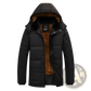 Men's Loose Hooded Quilted Puffer Jacket with Fleece Lining