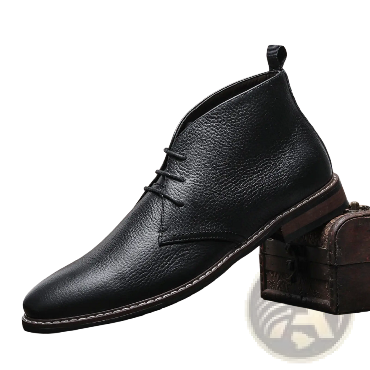Men's Lychee Pattern Cowhide Chelsea Martin Boots