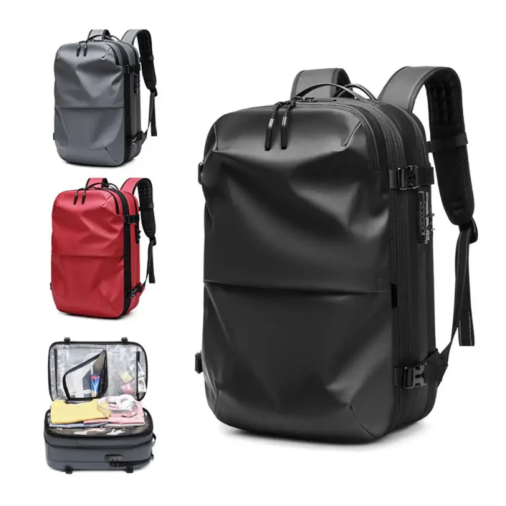 Men's Vacuum Compression 60l Expandable Travel Backpack
