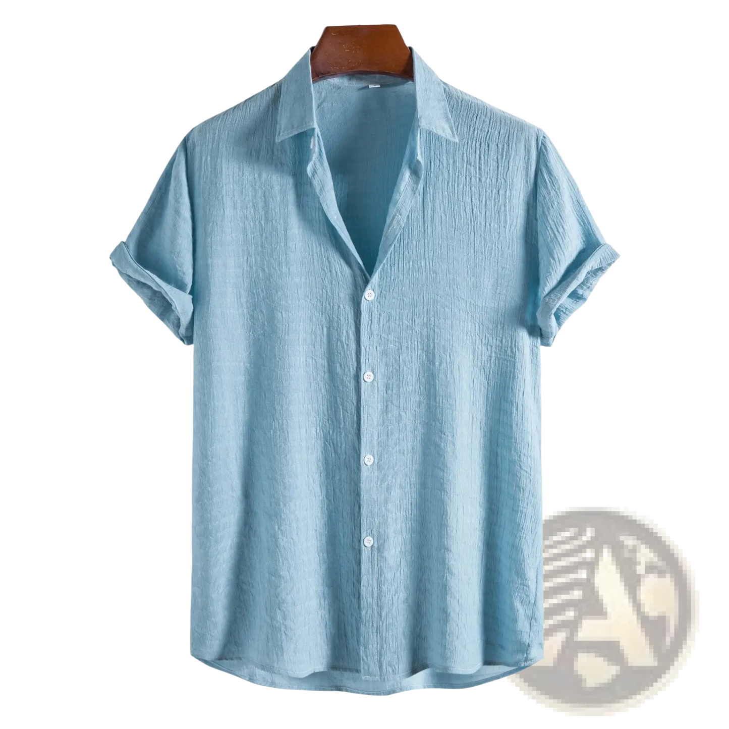 Men's Minimalist Textured Short Sleeve Grid Shirt