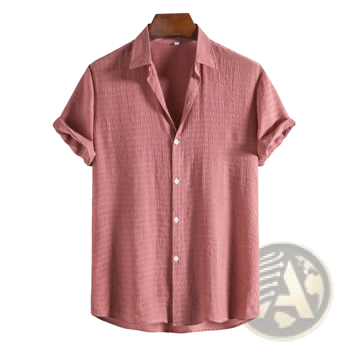 Men's Minimalist Textured Short Sleeve Grid Shirt