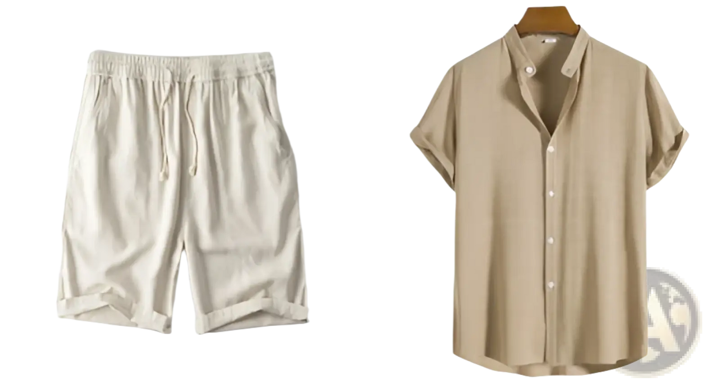 Men's Minimalist Textured Short Sleeve Grid Shirt