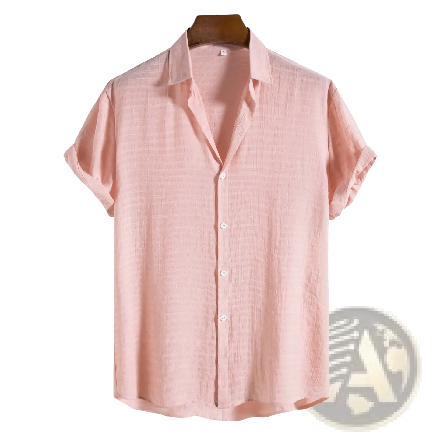 Men's Minimalist Textured Short Sleeve Grid Shirt