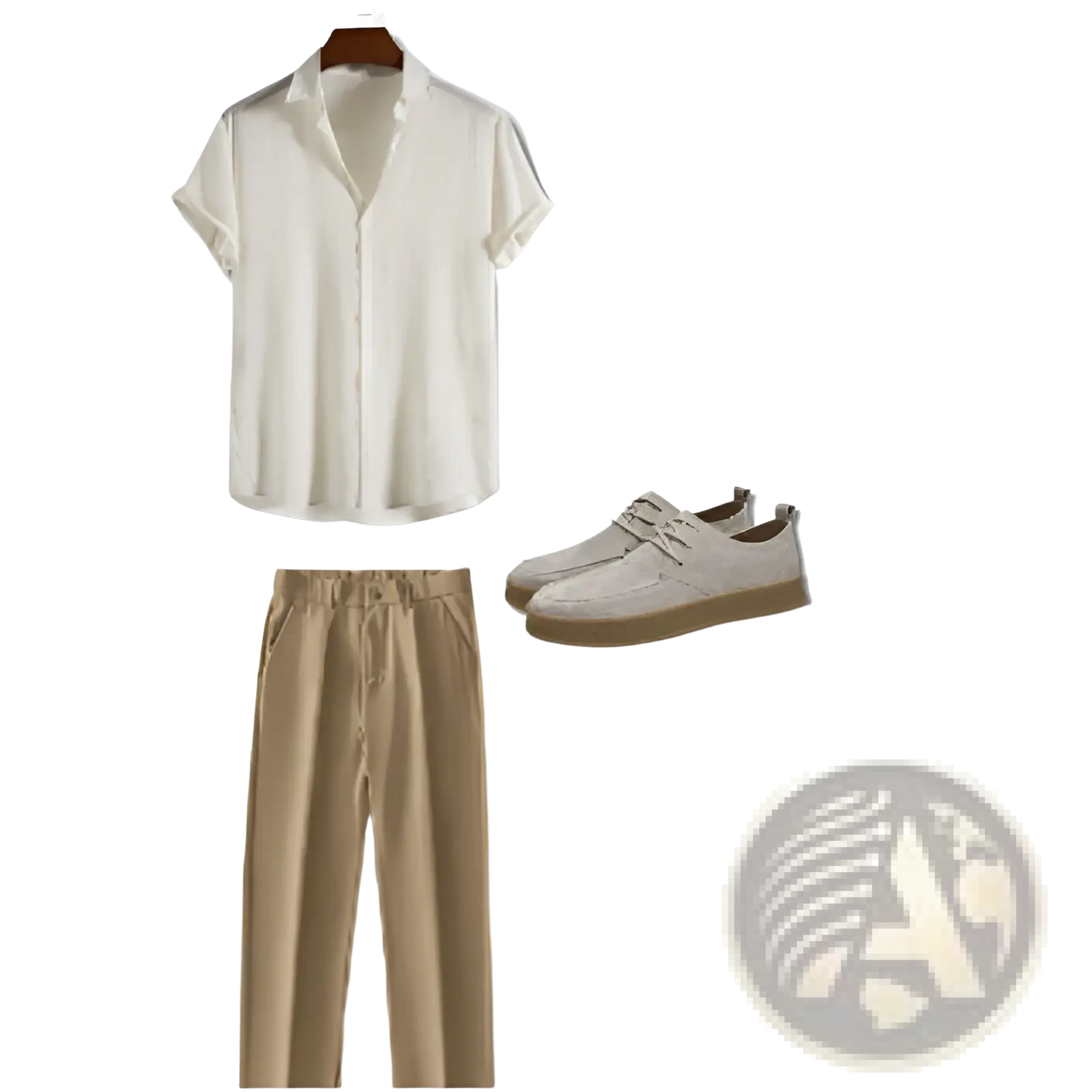 Men's Minimalist Textured Short Sleeve Grid Shirt