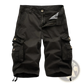 Men's Multi Pocket Cotton Cargo Shorts with Drawstring Cuffs