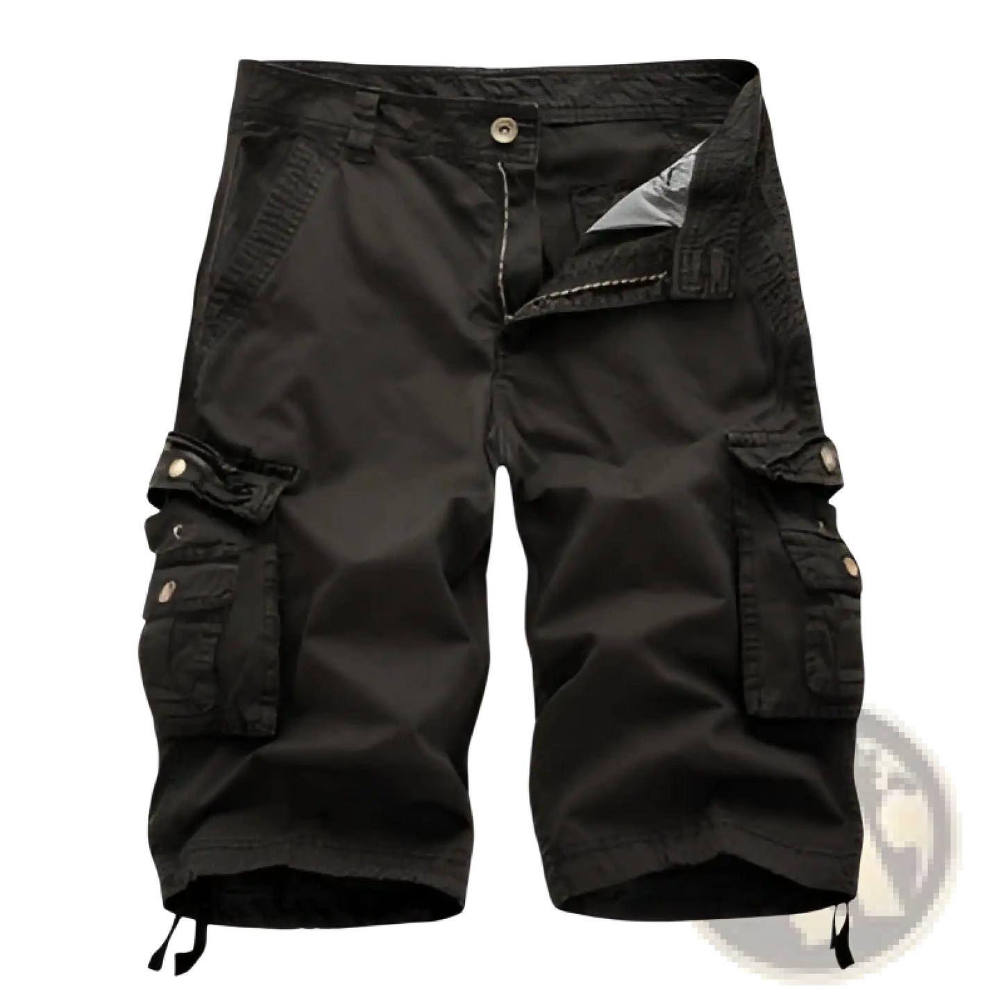 Men's Multi Pocket Cotton Cargo Shorts with Drawstring Cuffs