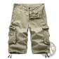 Men's Multi Pocket Cotton Cargo Shorts with Drawstring Cuffs