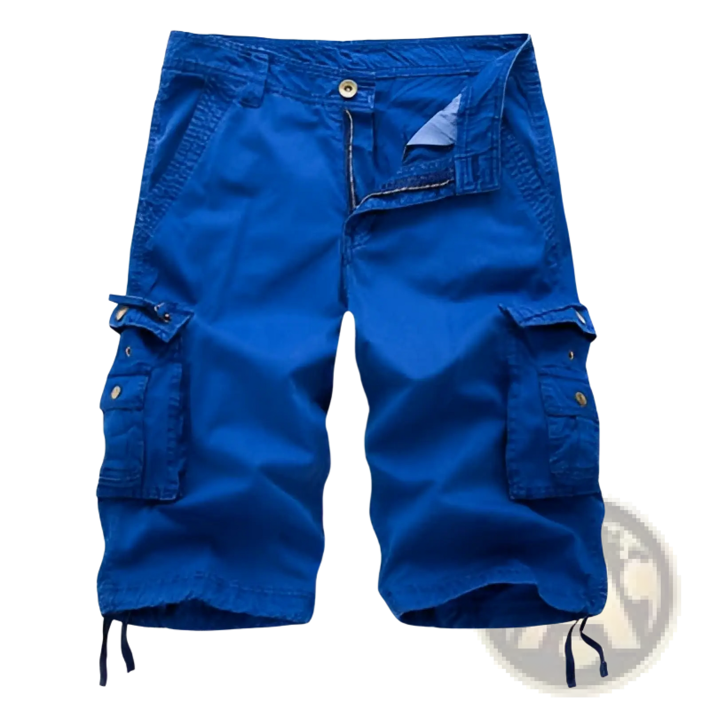 Men's Multi Pocket Cotton Cargo Shorts with Drawstring Cuffs