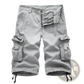 Men's Multi Pocket Cotton Cargo Shorts with Drawstring Cuffs