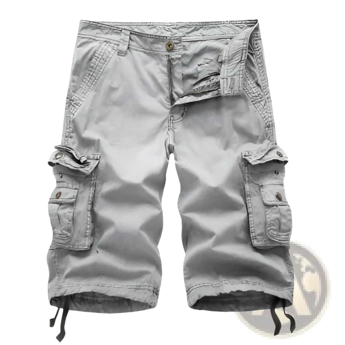 Men's Multi Pocket Cotton Cargo Shorts with Drawstring Cuffs