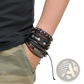Men's Multilayer Leather Bracelet with Star Charms