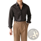 Men's One-piece Collar Satin Long Sleeve Business Shirt