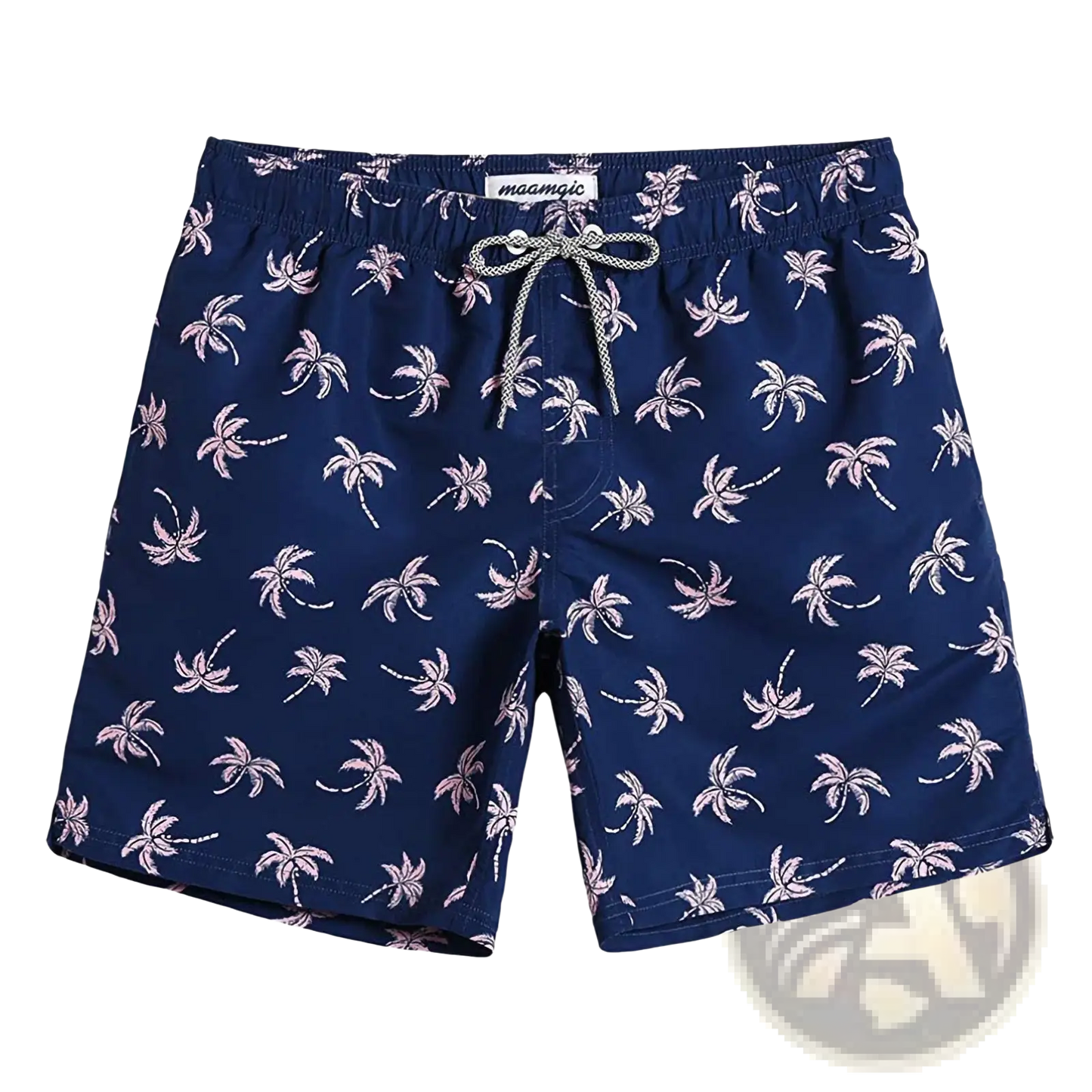 Men's Pink Shark Print Quick Dry Swim Trunks