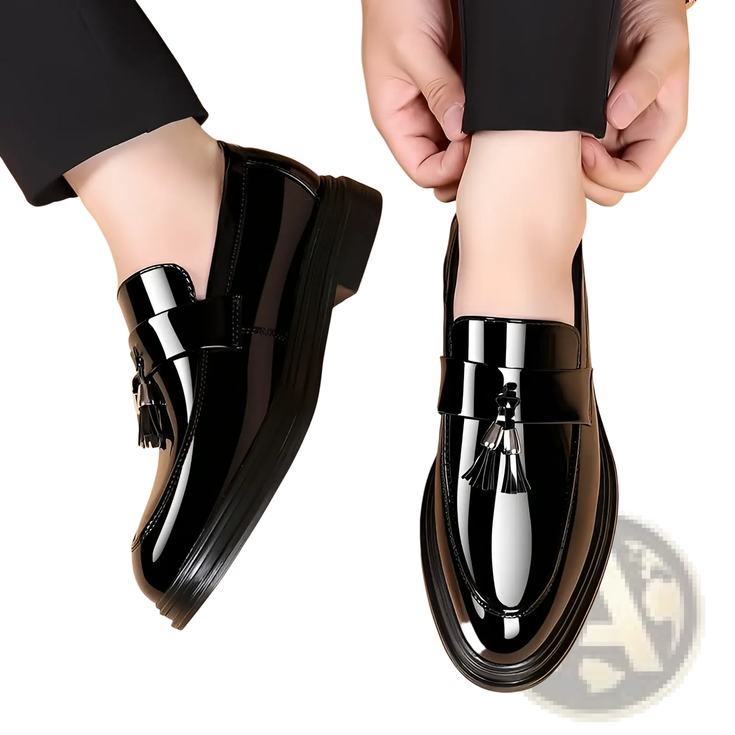 Men's Plus Size Business Casual Leather Wedge Shoes
