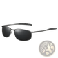 Men's Polarized Metal Frame Rectangular Aviator Sunglasses
