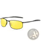Men's Polarized Metal Frame Rectangular Aviator Sunglasses