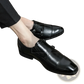Men's Polished Leather Monk Strap Perforated Dress Shoes