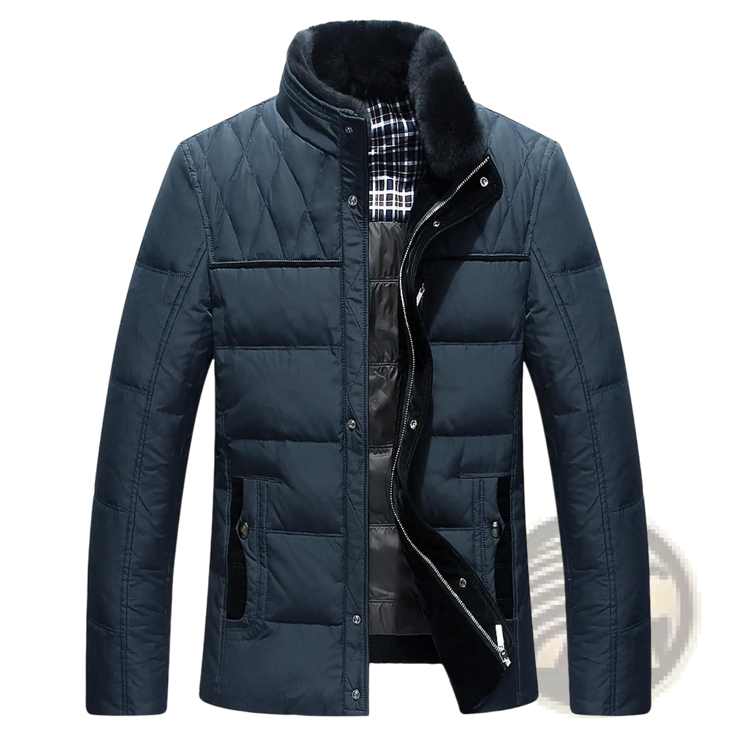 Men's Premium Fur Lined Quilted Down Winter Jacket