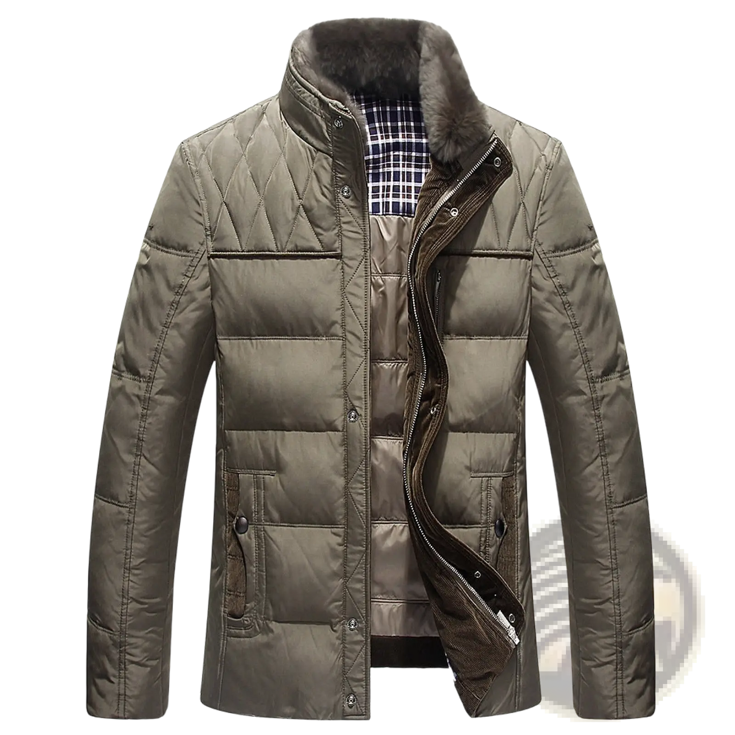 Men's Premium Fur Lined Quilted Down Winter Jacket
