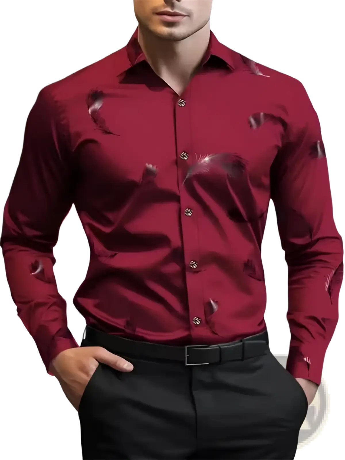 Men's Premium Geometric and Printed Long Sleeve Button Down
