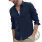 Men's Premium Textured Linen Blend Long Sleeve Shirt