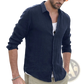 Men's Premium Textured Linen Blend Long Sleeve Shirt