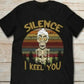 Men's Vintage Skeleton Graphic T-shirt with Retro Sunset Print
