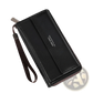 Men's Pu Leather Long Wallet with Wrist Strap