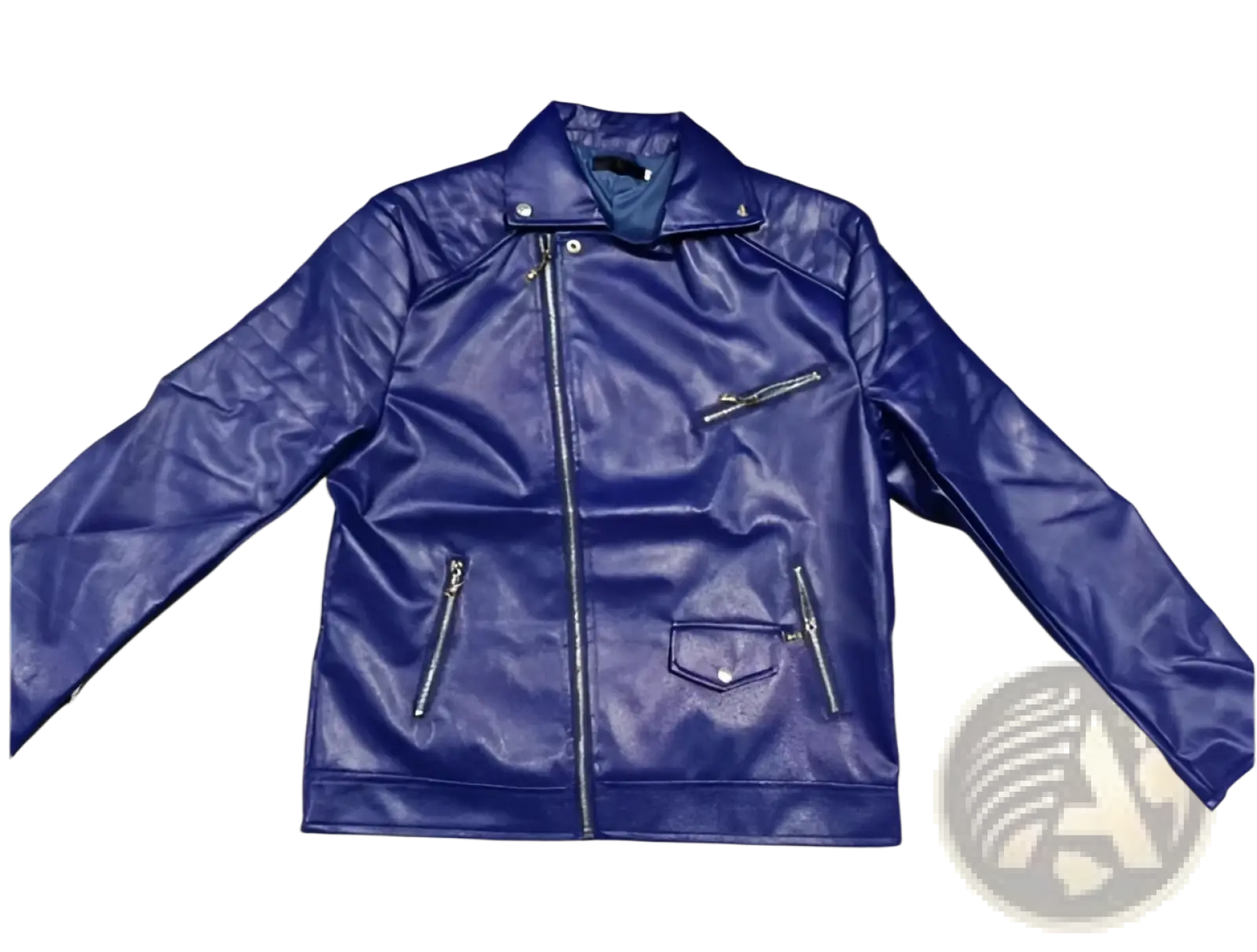 Men's Pu Leather Punk Stand Collar Biker Jacket