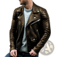 Men's Pu Leather Punk Stand Collar Biker Jacket