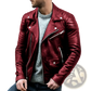 Men's Pu Leather Punk Stand Collar Biker Jacket