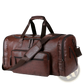 Men's Pu Leather Travel Duffel Bag 20-35l Capacity