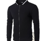 Men's Quilted Colorblock Bomber Jacket with Stand Collar